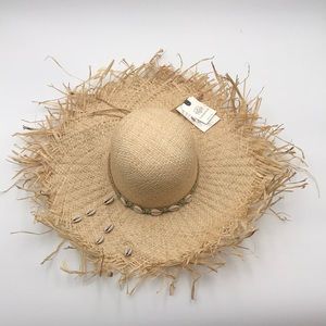 Tirabasso Raffia Frayed Sun Hat Sea Shells